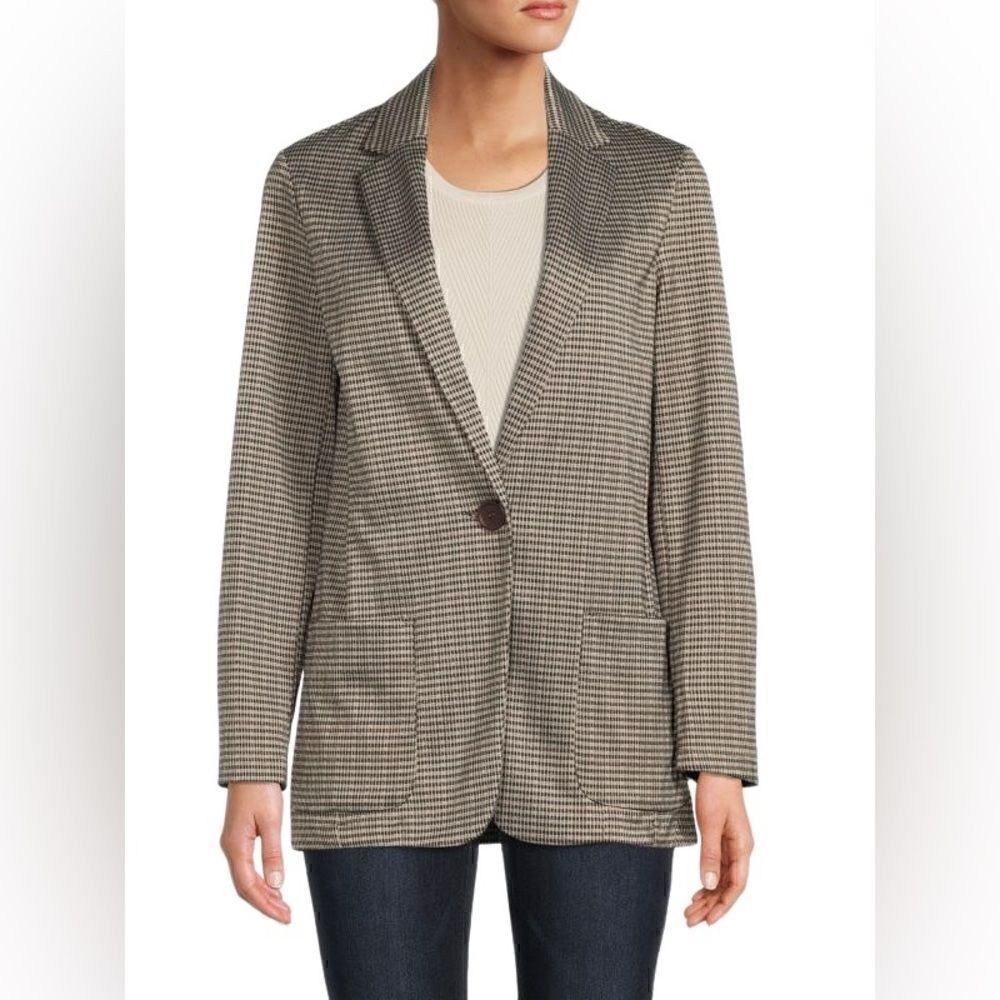 Max Studio Plaid Single Button Blazer size medium
